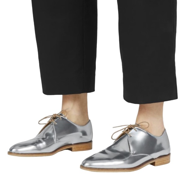 Everlane Metallic Oxfords Loafers Size 8.5 - Picture 1 of 10